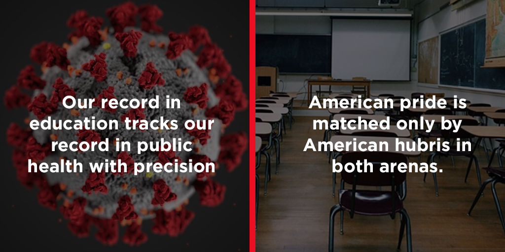 Our record in education tracks our record in public health with precision