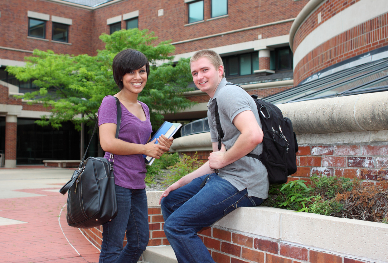 College students on campus