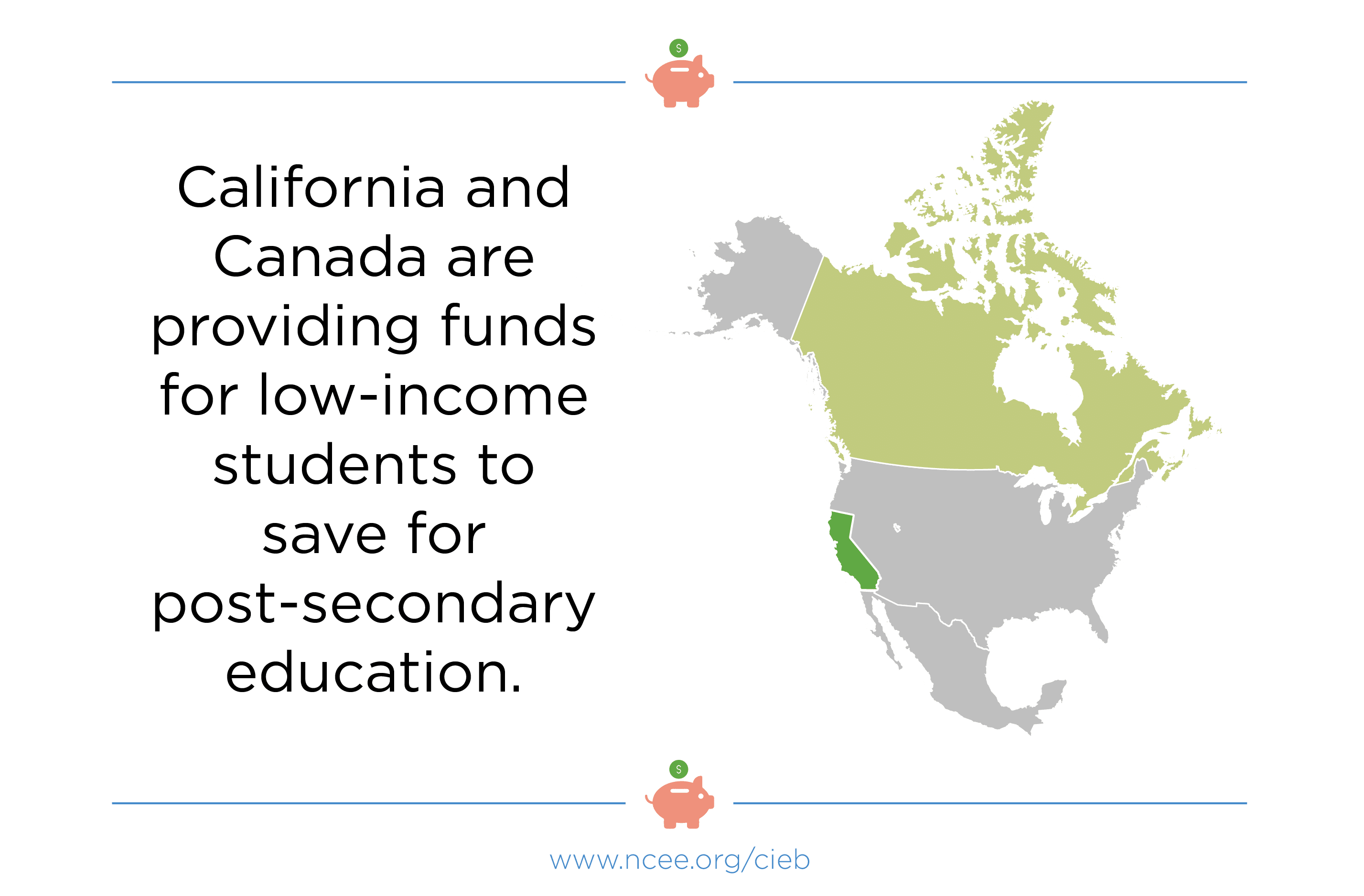 California and Canada providing funds for low income students post secondary education